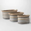 Multicolor Jute And Polyester Baskets, Set Of 3-Kirkland's Home New