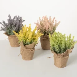 Multicolor Lavender Burlap Arrangements, Set Of 4-Kirkland's Home Clearance