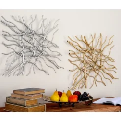 Multicolor Metal Abstract Wall Plaques, Set Of 2-Kirkland's Home Online
