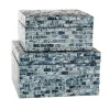 Multicolor Mother Of Pearl Coastal Boxes, Set Of 2-Kirkland's Home Cheap