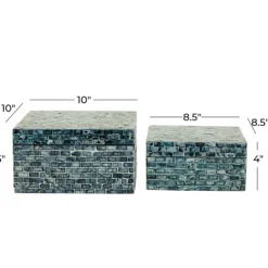 Multicolor Mother Of Pearl Coastal Boxes, Set Of 2-Kirkland's Home Cheap
