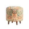 Multicolor Patterned Wood Ottoman Stool-Kirkland's Home Shop