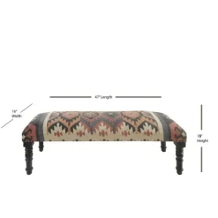 Multicolor Southwestern Geometric Bench-Kirkland's Home Outlet
