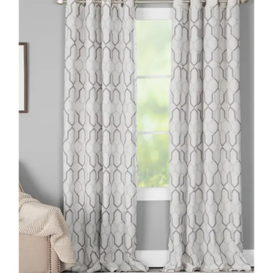 Mushroom Interlock Single Curtain Panel, 84 In.-Kirkland's Home Shop