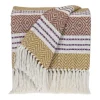 Mustard Herringbone Multi Striped Throw-Kirkland's Home Online
