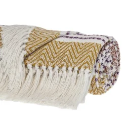 Mustard Herringbone Multi Striped Throw-Kirkland's Home Online