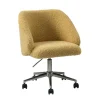 Mustard Sherpa Upholstered Swivel Office Chair-Kirkland's Home Fashion