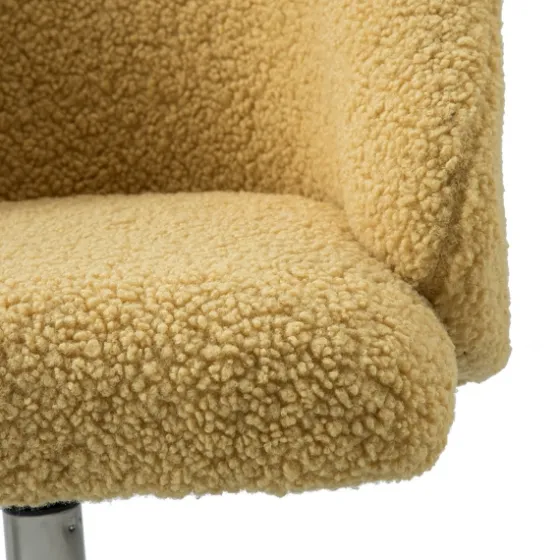 Mustard Sherpa Upholstered Swivel Office Chair-Kirkland's Home Fashion