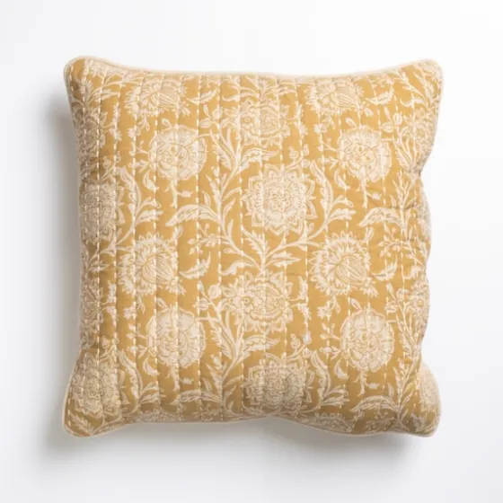 Mustard Stitched Blossoms Pillow-Kirkland's Home Flash Sale