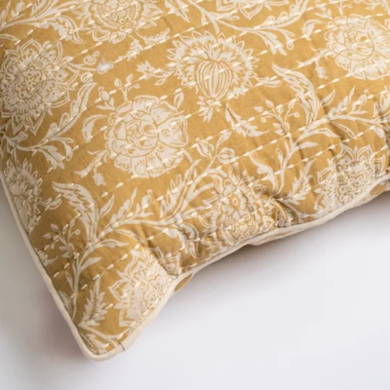 Mustard Stitched Blossoms Pillow-Kirkland's Home Flash Sale