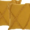 Mustard Tufted Abstract Diamond Pillows, Set Of 2-Kirkland's Home Cheap