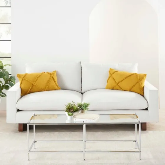 Mustard Tufted Diamond Lumbar Pillows, Set Of 2-Kirkland's Home Fashion