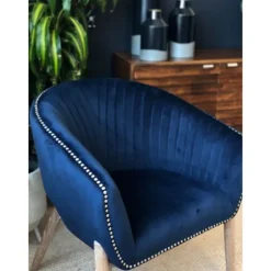 Nadia Navy Velvet Club Chair-Kirkland's Home Cheap