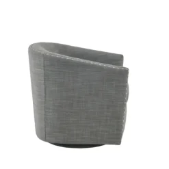 Nailhead Swivelling Barrel Accent Chair-Kirkland's Home Sale
