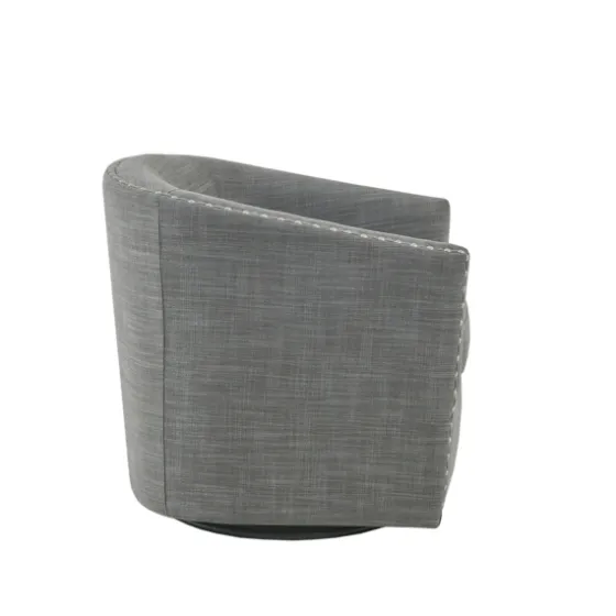 Nailhead Swivelling Barrel Accent Chair-Kirkland's Home Sale