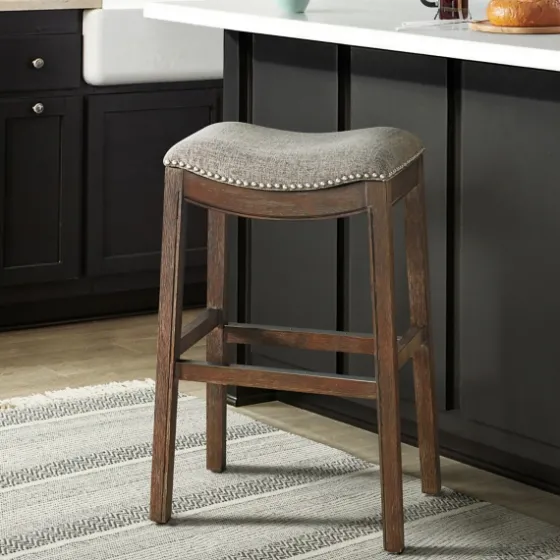 Nailhead Trim Saddle Bar Stool-Kirkland's Home Cheap