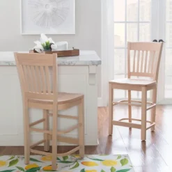 Natie Unfinished Counter Stools, Set Of 2-Kirkland's Home Outlet
