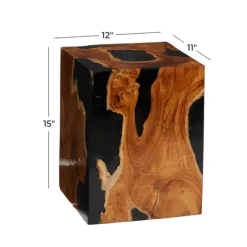 Natural Abstract Teak Wood Grain Accent Table-Kirkland's Home Best Sale