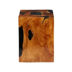 Natural Abstract Teak Wood Grain Accent Table-Kirkland's Home Best Sale