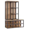 Natural Acacia Wood And Metal Hall Tree With Bench-Kirkland's Home Flash Sale