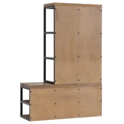Natural Acacia Wood And Metal Hall Tree With Bench-Kirkland's Home Flash Sale