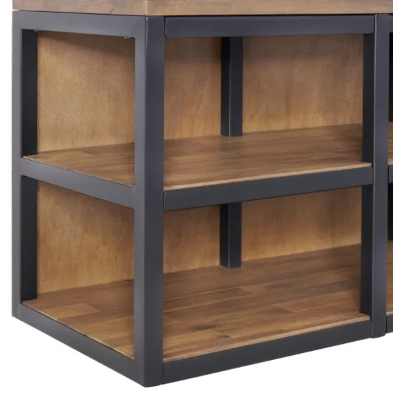 Natural Acacia Wood And Metal Hall Tree With Bench-Kirkland's Home Flash Sale