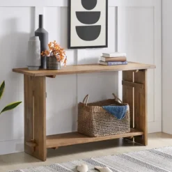 Natural Acacia Wood Farmhouse Console-Kirkland's Home Best