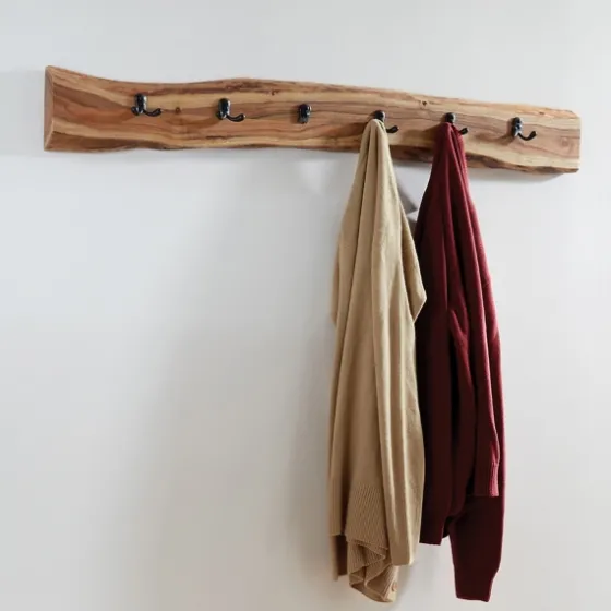 Natural Acacia Wood Live Edge Wall Hooks-Kirkland's Home Online