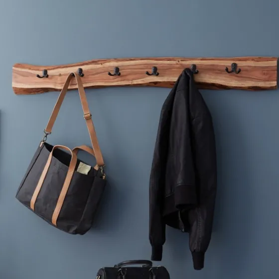 Natural Acacia Wood Live Edge Wall Hooks-Kirkland's Home Online