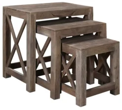 Natural Acacia Wood Nesting 3-Pc. Accent Table Set-Kirkland's Home New