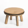 Natural And Black Beaded Wood Mini Bench-Kirkland's Home Fashion