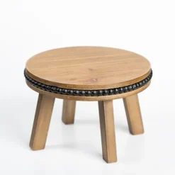 Natural And Black Beaded Wood Mini Bench-Kirkland's Home Fashion