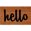 Natural And Black Coir Hello Doormat, 29X17 In.-Kirkland's Home Store