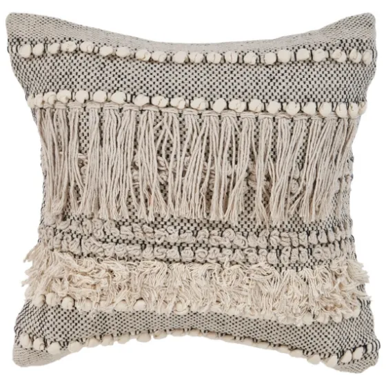 Natural And Black Cozy Fringe Pillow-Kirkland's Home Best Sale
