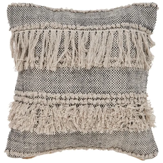 Natural And Black Cozy Fringe Pillow-Kirkland's Home Best Sale