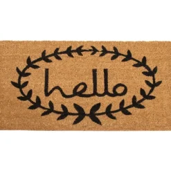 Natural And Black Laurel Hello Doormat, 72X36 In.-Kirkland's Home Online