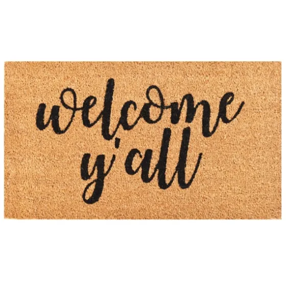 Natural And Black Welcome Y'All Doormat-Kirkland's Home Cheap