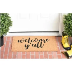 Natural And Black Welcome Y'All Doormat-Kirkland's Home Cheap