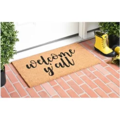 Natural And Black Welcome Y'All Doormat-Kirkland's Home Cheap