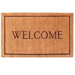 Natural And Black Welcome Doormat, 48X30 In.-Kirkland's Home Discount