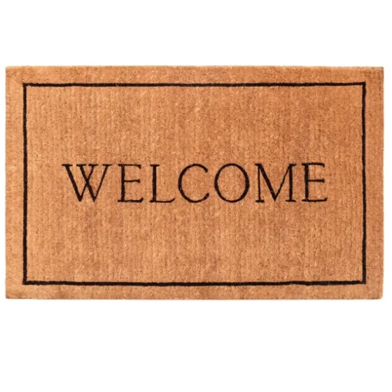 Natural And Black Welcome Doormat, 48X30 In.-Kirkland's Home Discount
