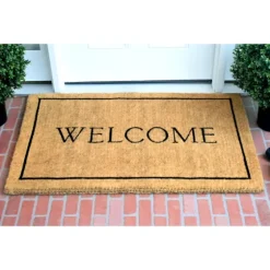 Natural And Black Welcome Doormat, 48X30 In.-Kirkland's Home Discount