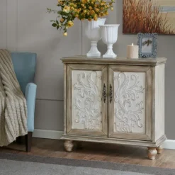 Natural And Cream Two-Tone Whitt Cabinet-Kirkland's Home Best