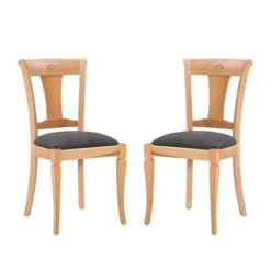 Natural And Gray Linen Dining Chairs, Set Of 2-Kirkland's Home Clearance