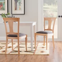 Natural And Gray Linen Dining Chairs, Set Of 2-Kirkland's Home Clearance