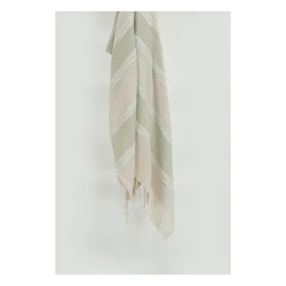Natural And White Colorblock Chevron Throw-Kirkland's Home Best Sale