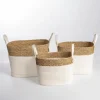Natural And White Woven Baskets, Set Of 3-Kirkland's Home Cheap