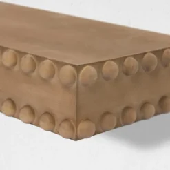 Natural Beaded Wood Large Floating Shelf-Kirkland's Home Online