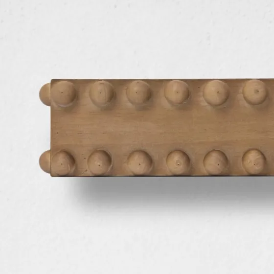 Natural Beaded Wood Large Floating Shelf-Kirkland's Home Online
