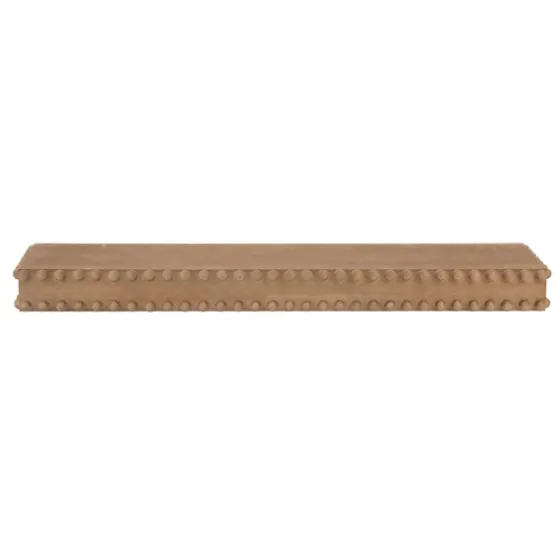 Natural Beaded Wood Large Floating Shelf-Kirkland's Home Online